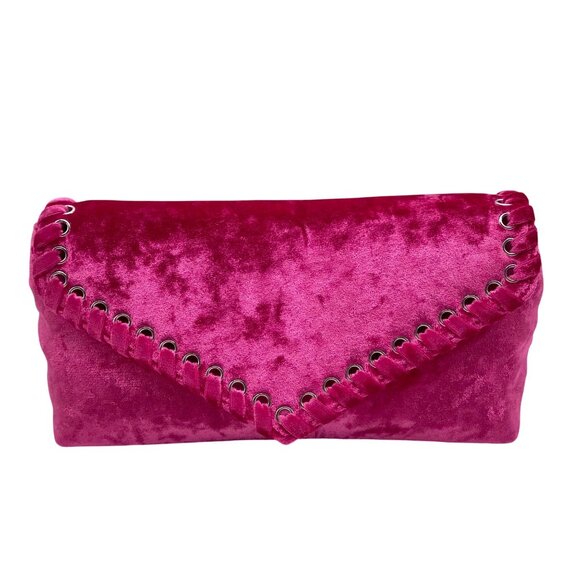 Rebecca Minkoff Pink Velvet Whip Envelope Clutch Bag - Picture 1 of 11